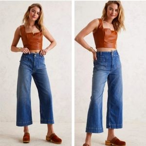 Anthropologie Blue Wide Leg Jeans